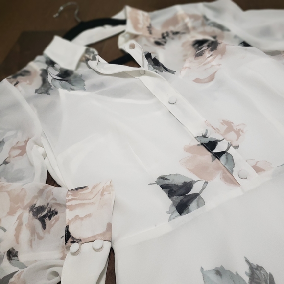 Dynamite Skater Blouse Floral Dress - Picture 2 of 5